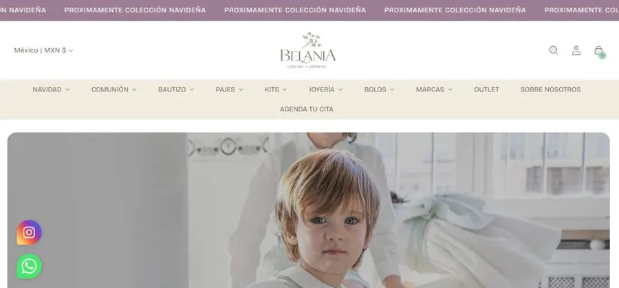 Homepage of the BelaniaMX online store